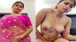 Sharmistha Sarkar aka BongoNaari Stripping Pink Saree and Showing Boobs on Live