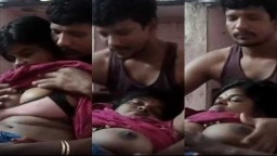 Super busty Telugu aunty sex at home with boobs suck